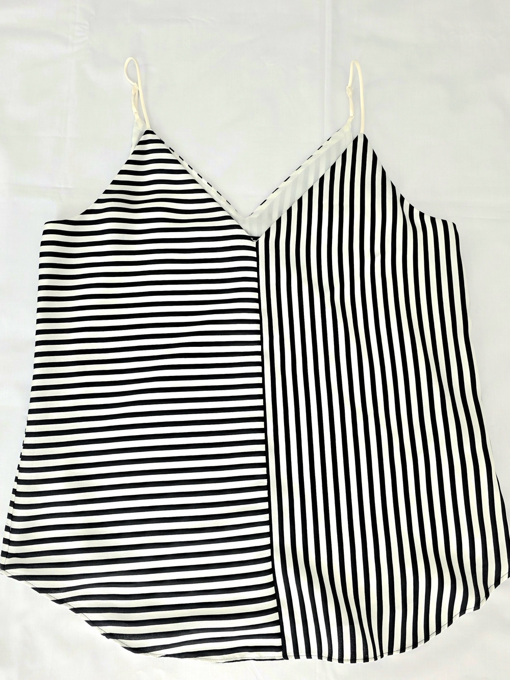 Express Black & White Striped V-Neck Cami